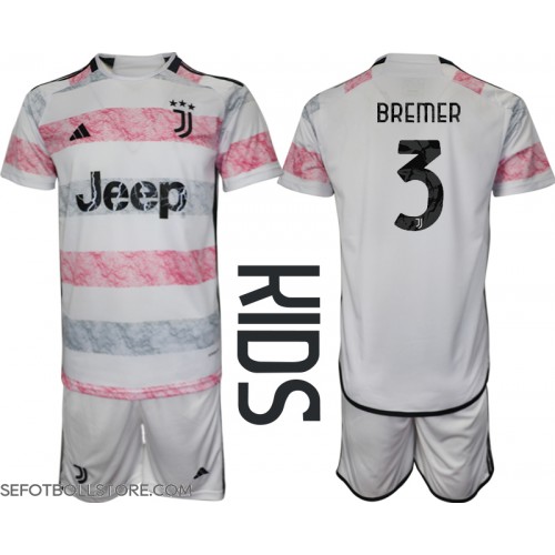 Juventus Gleison Bremer #3 Replika babykläder Bortaställ Barn 2023-24 Kortärmad (+ korta byxor)